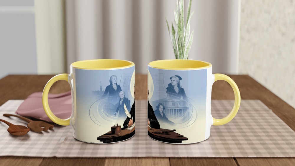 Founding Father Writing with Quill Pen Illustration — view 8