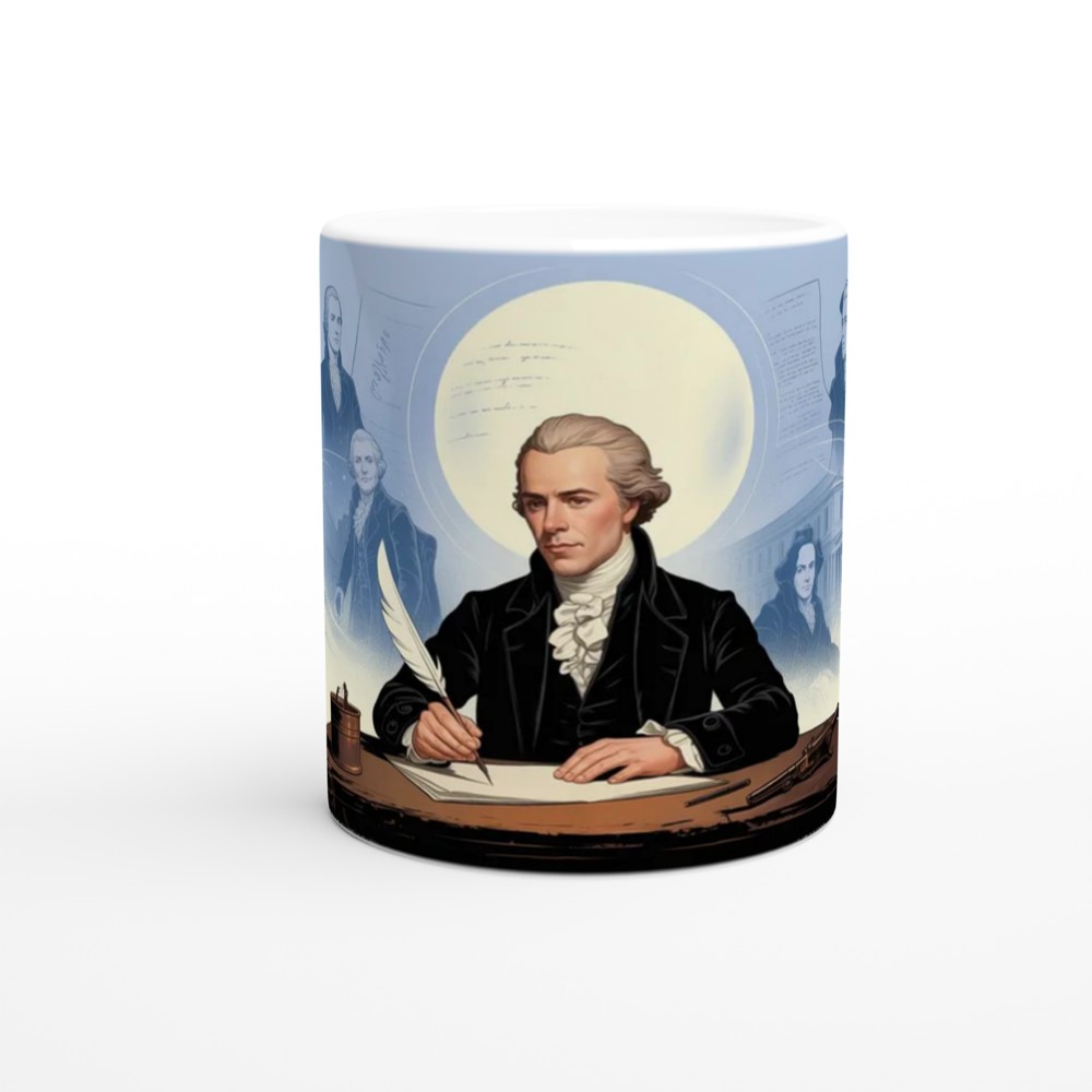 Founding Father Writing with Quill Pen Illustration — view 11
