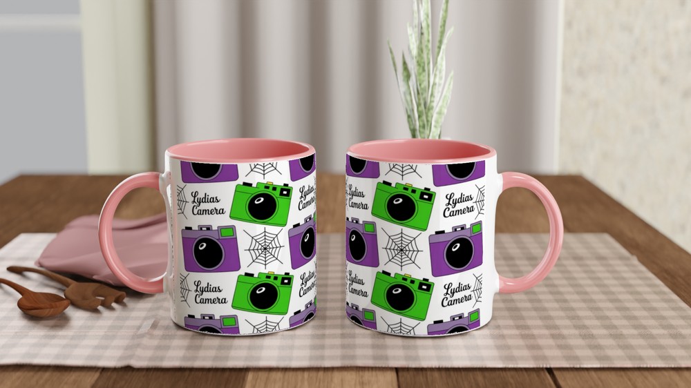 Beetlejuice Musical Mug | Lydia's Camera Gothic Pattern | Theatre Lover Gift | Halloween Birthday Present — view 6
