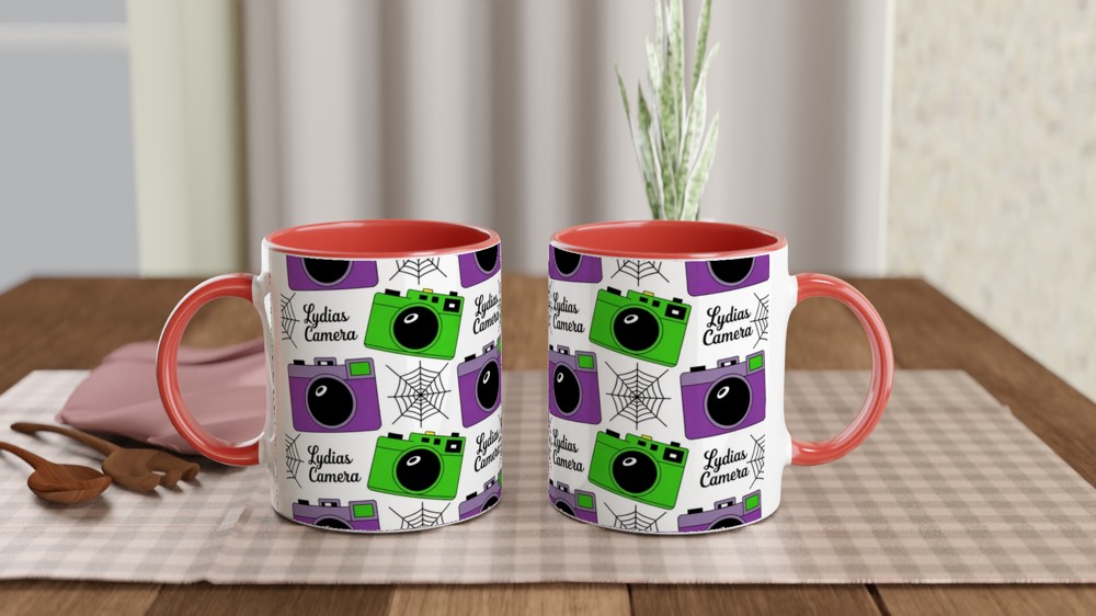Beetlejuice Musical Mug | Lydia's Camera Gothic Pattern | Theatre Lover Gift | Halloween Birthday Present — view 7