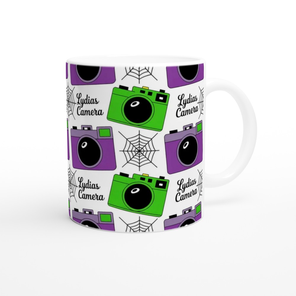 Beetlejuice Musical Mug | Lydia's Camera Gothic Pattern | Theatre Lover Gift | Halloween Birthday Present — view 12