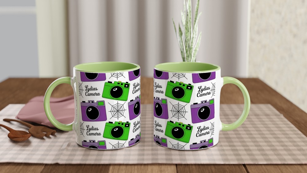 Beetlejuice Musical Mug | Lydia's Camera Gothic Pattern | Theatre Lover Gift | Halloween Birthday Present — view 5