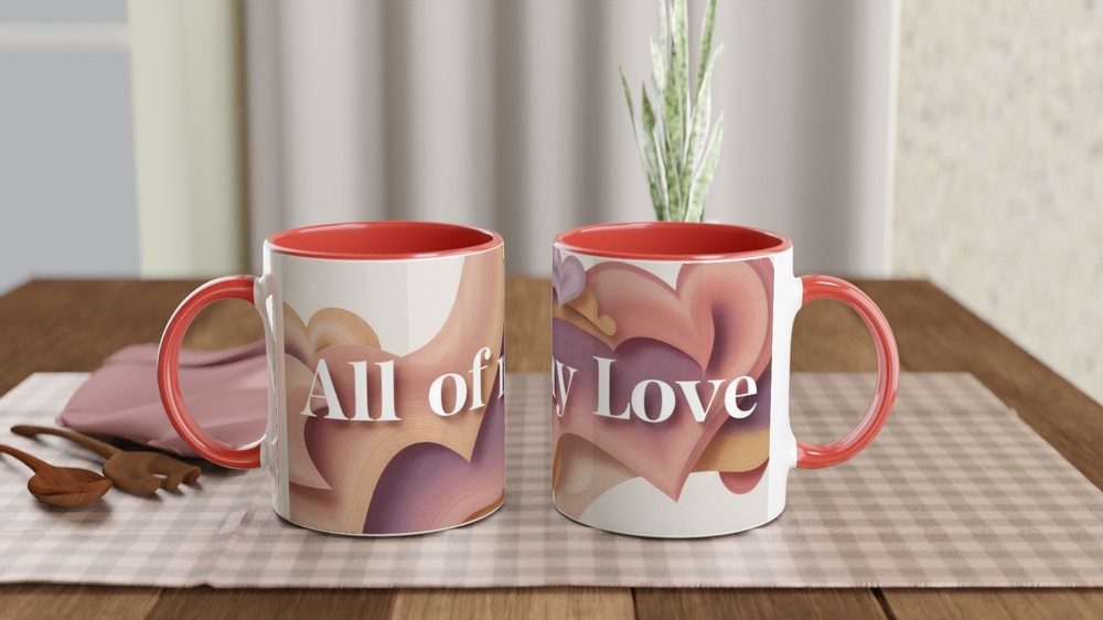 All Of My Love Mug | Valentine's Day Gift | Abstract Heart Anniversary Mug for Couples — view 7