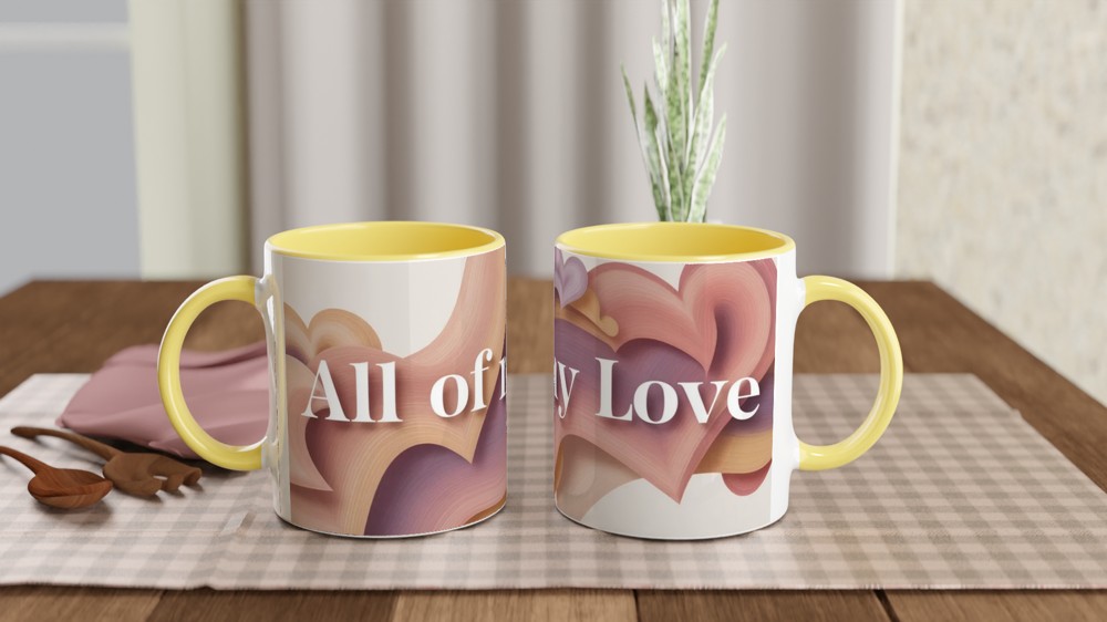 All Of My Love Mug | Valentine's Day Gift | Abstract Heart Anniversary Mug for Couples — view 8