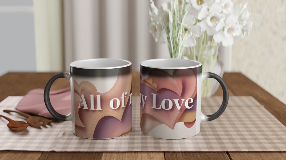 All Of My Love Mug | Valentine's Day Gift | Abstract Heart Anniversary Mug for Couples — view 3