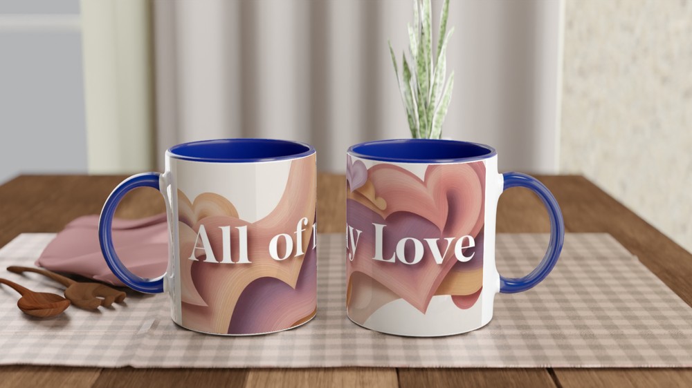 All Of My Love Mug | Valentine's Day Gift | Abstract Heart Anniversary Mug for Couples — view 4