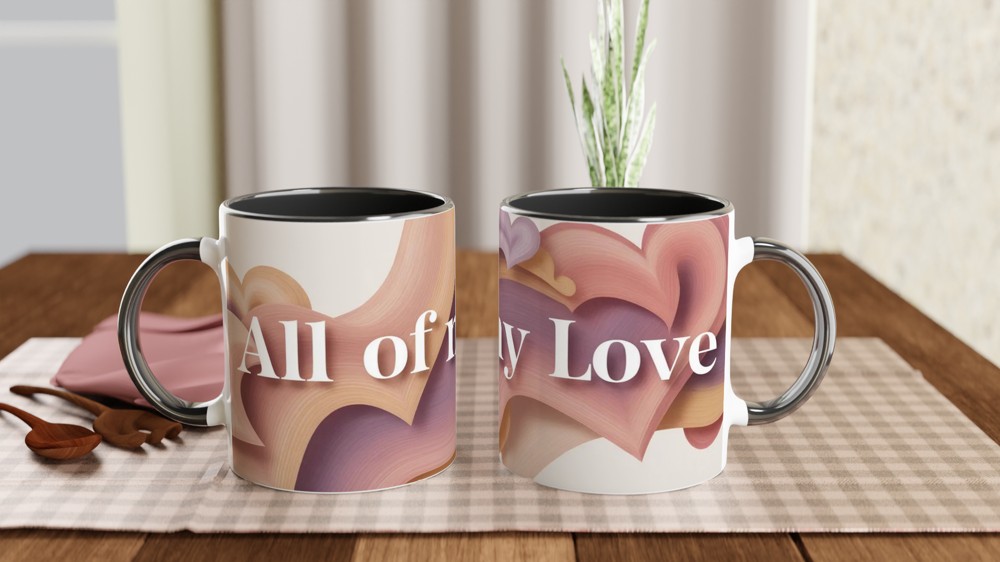 All Of My Love Mug | Valentine's Day Gift | Abstract Heart Anniversary Mug for Couples — view 9