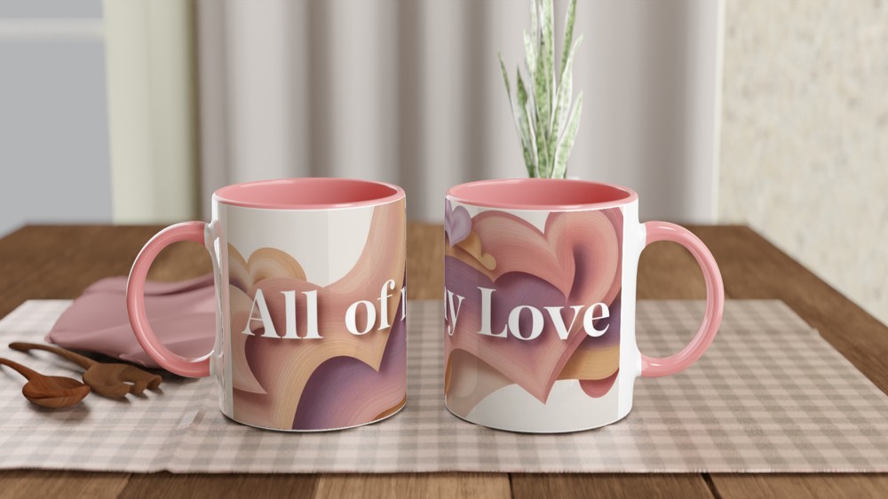 All Of My Love Mug | Valentine's Day Gift | Abstract Heart Anniversary Mug for Couples — view 6