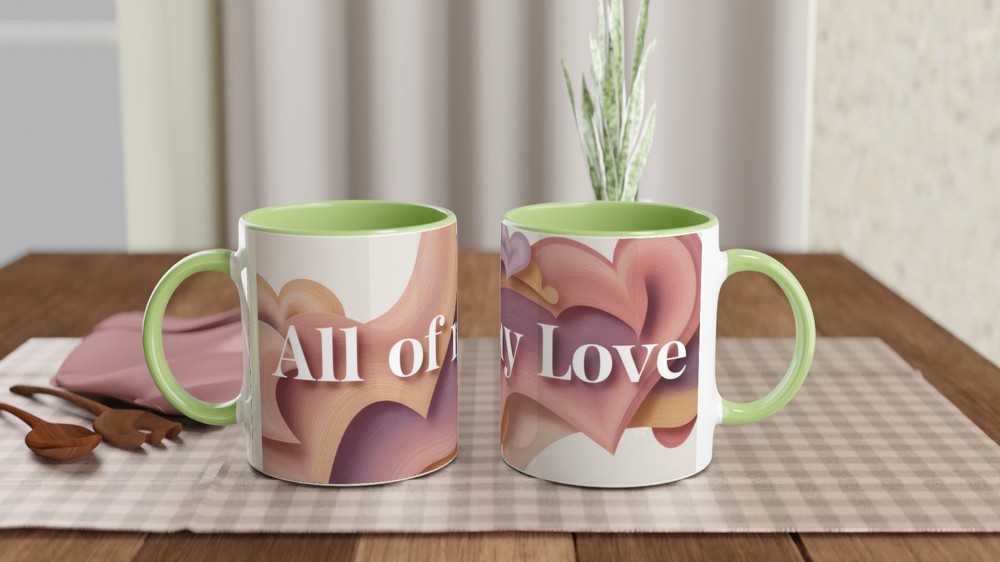 All Of My Love Mug | Valentine's Day Gift | Abstract Heart Anniversary Mug for Couples — view 5
