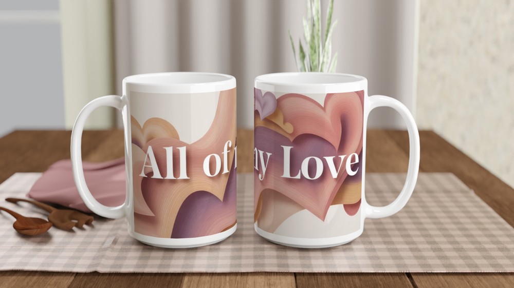 All Of My Love Mug | Valentine's Day Gift | Abstract Heart Anniversary Mug for Couples — view 2
