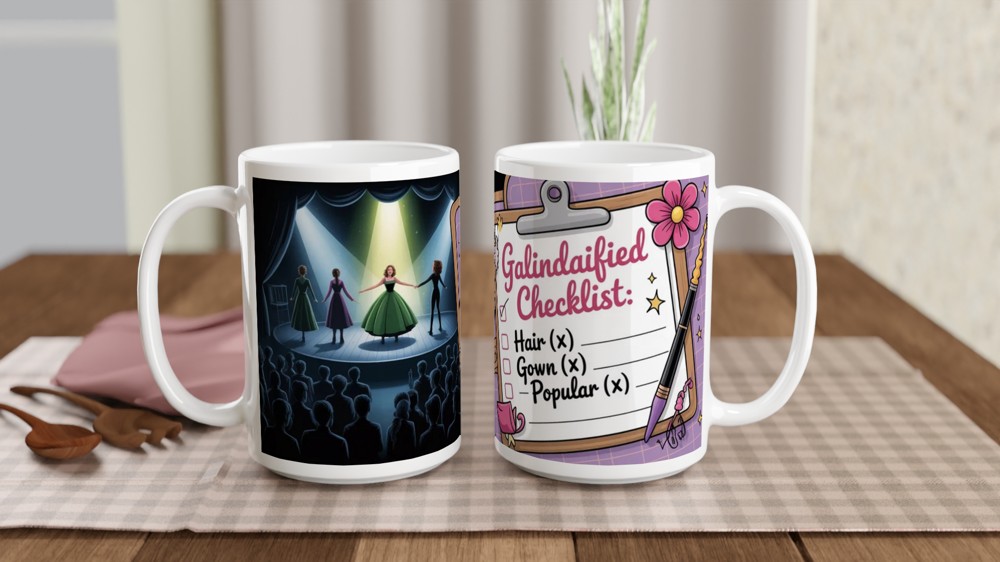 Wicked Popular Mug | Musical Theatre Gift | Kawaii Stationery Style | Gift for Best Friend — view 2