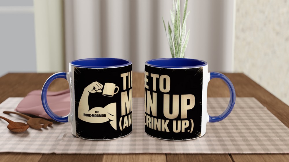 Time To Man Up And Drink Up - Book of Mormon Mug — view 4
