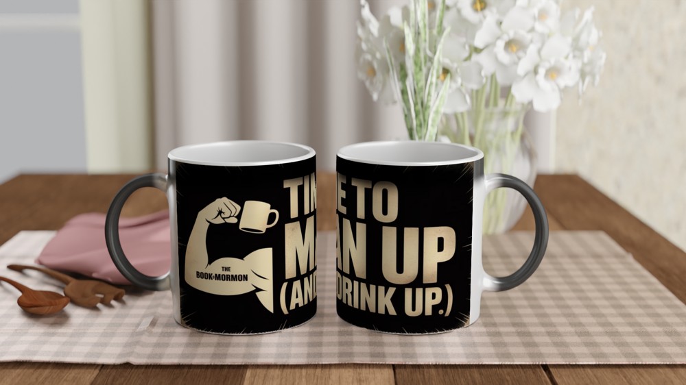 Time To Man Up And Drink Up - Book of Mormon Mug — view 3