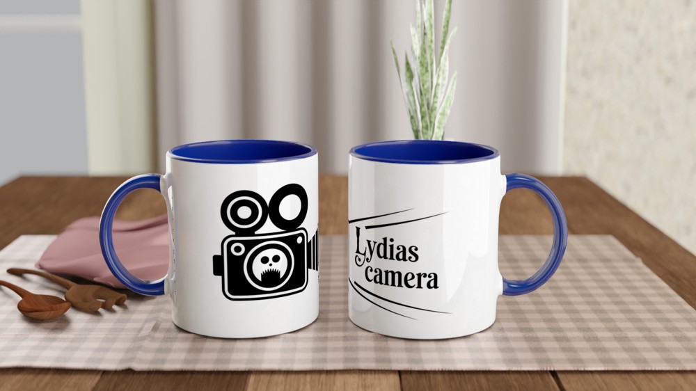 Beetlejuice Mug | Lydia's Camera Gothic Design | Musical Theatre Gift | Retro Ghostly Camera Present — view 4