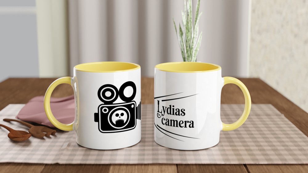 Beetlejuice Mug | Lydia's Camera Gothic Design | Musical Theatre Gift | Retro Ghostly Camera Present — view 8