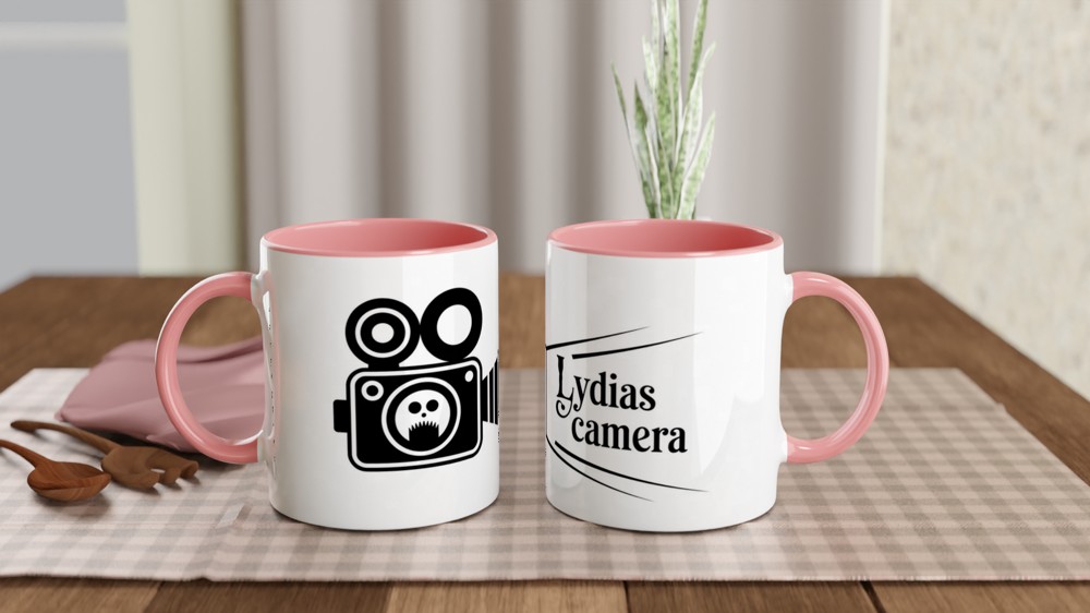 Beetlejuice Mug | Lydia's Camera Gothic Design | Musical Theatre Gift | Retro Ghostly Camera Present — view 6