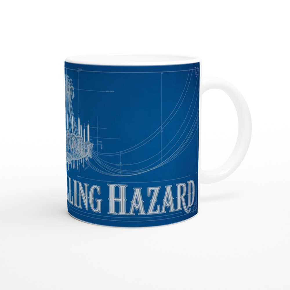 Caution Falling Hazard Chandelier Blueprint Mug — view 12