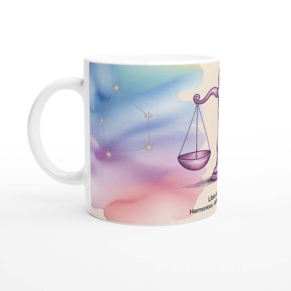 Libra Zodiac Traits Watercolour Balance Scales Mug — view 10