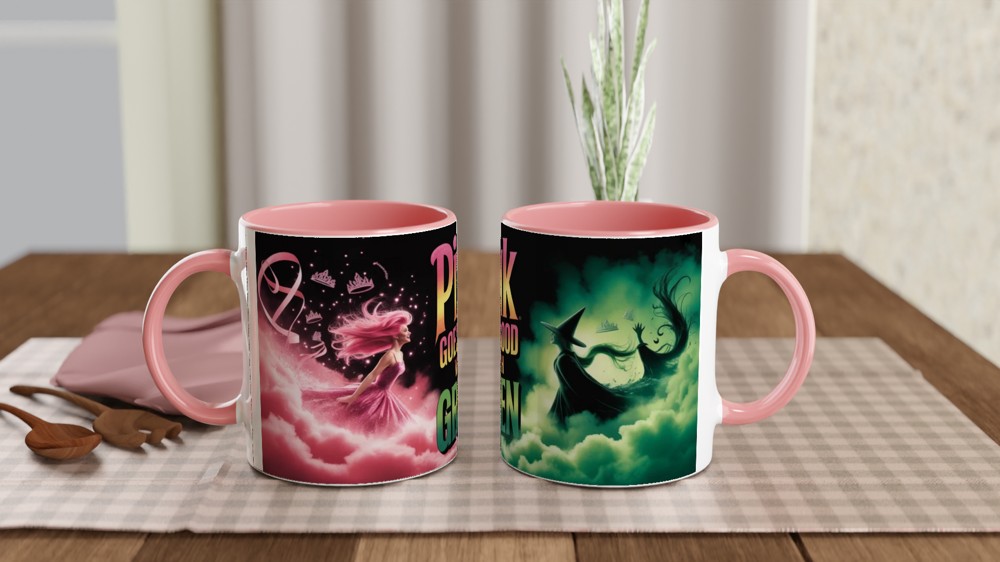 Pink Goes Good With Green - Witch and Princess Mug — view 6