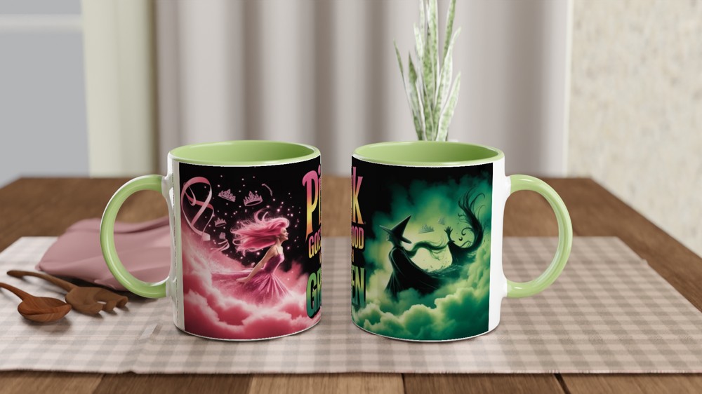 Pink Goes Good With Green - Witch and Princess Mug — view 5