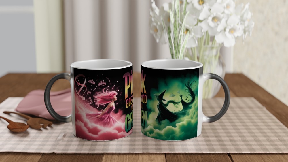 Pink Goes Good With Green - Witch and Princess Mug — view 3