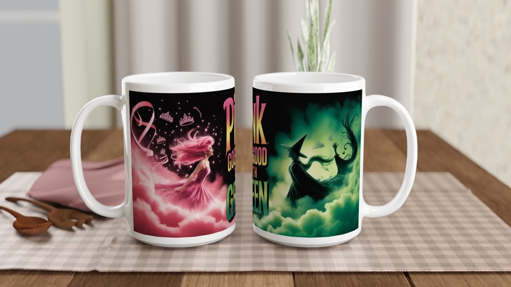Pink Goes Good With Green - Witch and Princess Mug — view 2