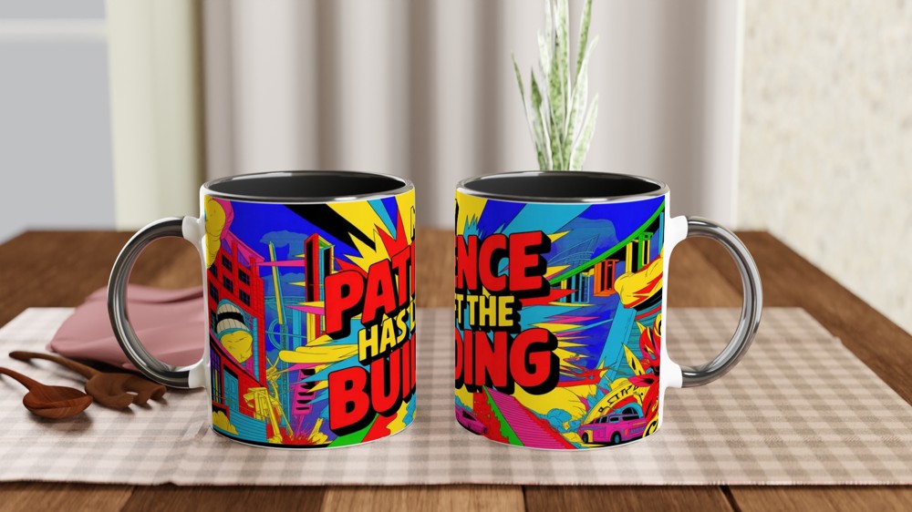 My Patience Has Left The Building Comic Pop Art Mug — view 9