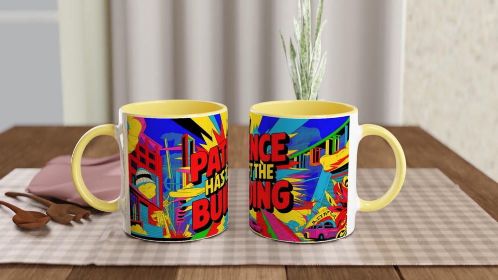 My Patience Has Left The Building Comic Pop Art Mug — view 8