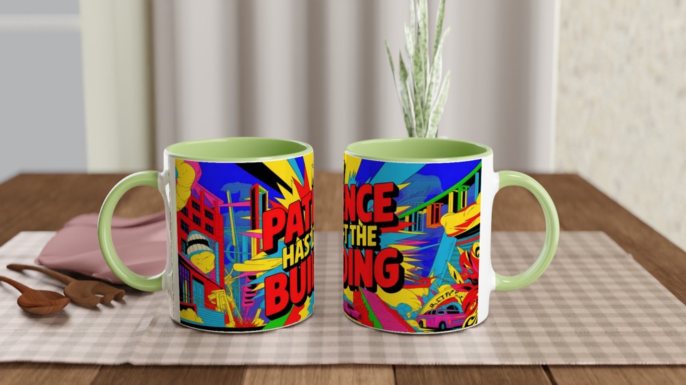 My Patience Has Left The Building Comic Pop Art Mug — view 5