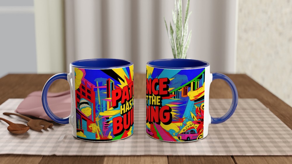 My Patience Has Left The Building Comic Pop Art Mug — view 4