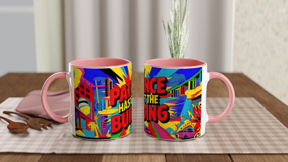 My Patience Has Left The Building Comic Pop Art Mug — view 6