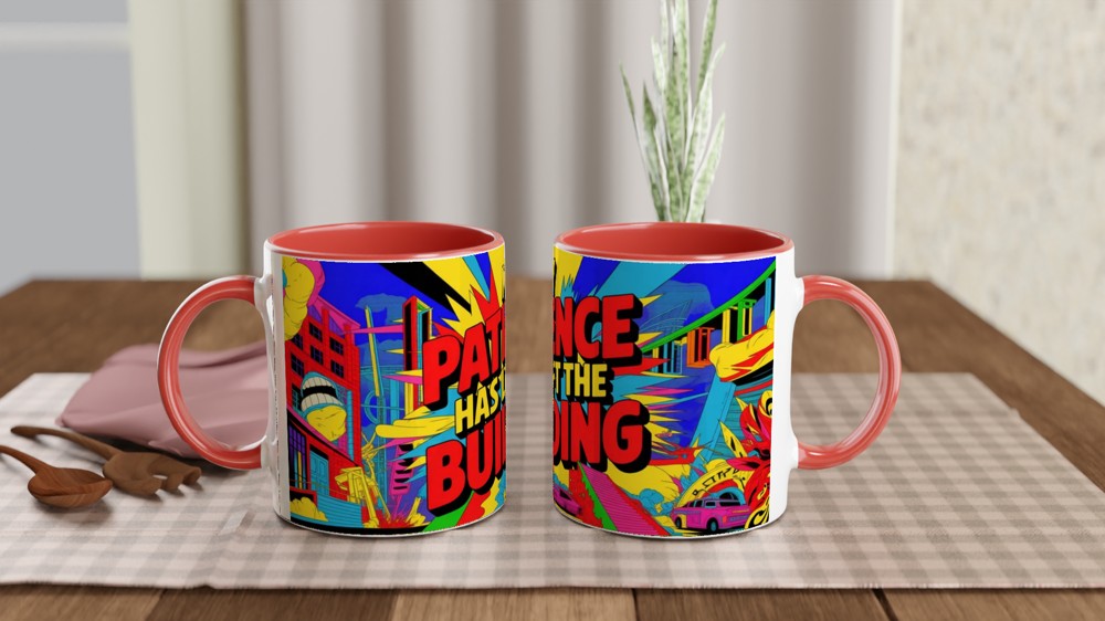 My Patience Has Left The Building Comic Pop Art Mug — view 7