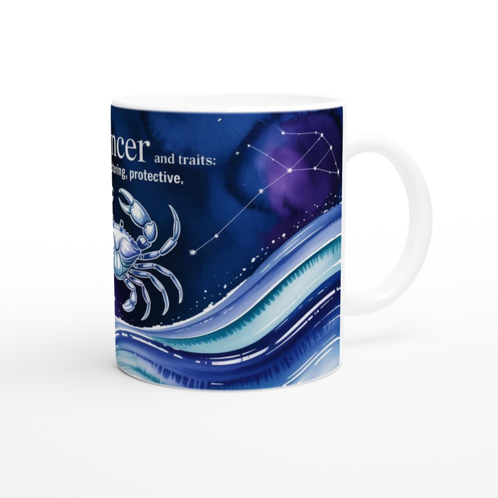Cancer Zodiac Mug | Astrology Birthday Gift | Watercolor Crab Mug | Gift for Cancer Friend — view 12