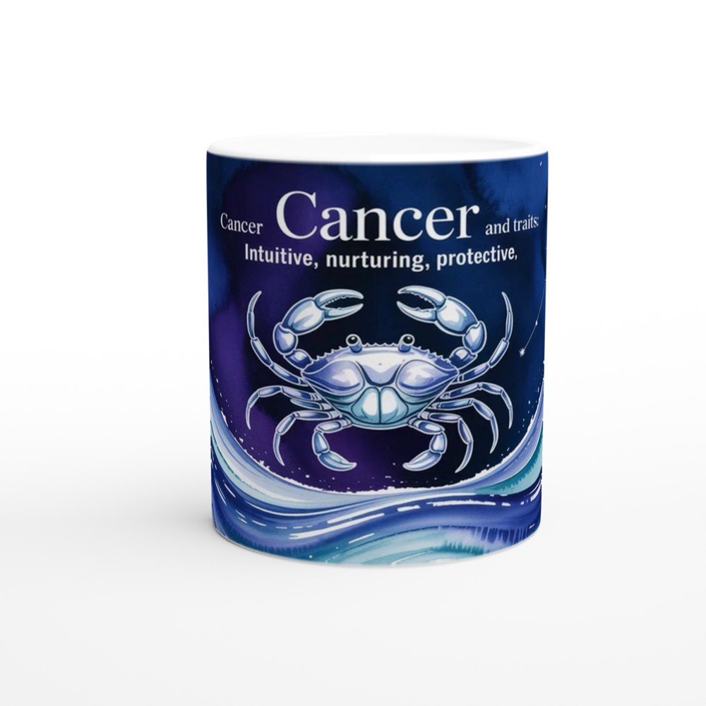 Cancer Zodiac Mug | Astrology Birthday Gift | Watercolor Crab Mug | Gift for Cancer Friend — view 11