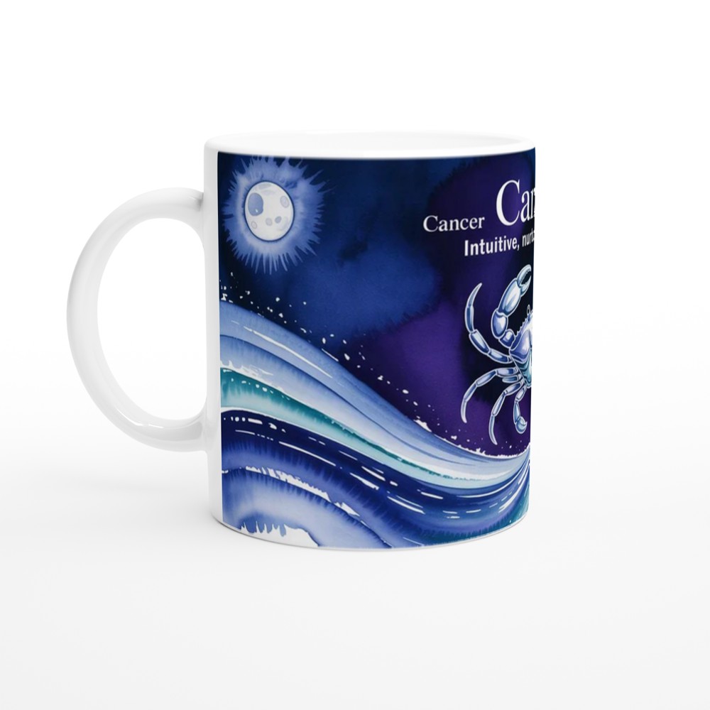 Cancer Zodiac Mug | Astrology Birthday Gift | Watercolor Crab Mug | Gift for Cancer Friend — view 10