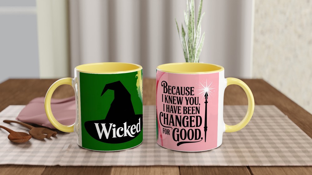 Wicked Mug | 'Changed For Good' Quote | Musical Theatre Gift | Best Friend Present | Emerald and Pink Theatre Lover Gift — view 8