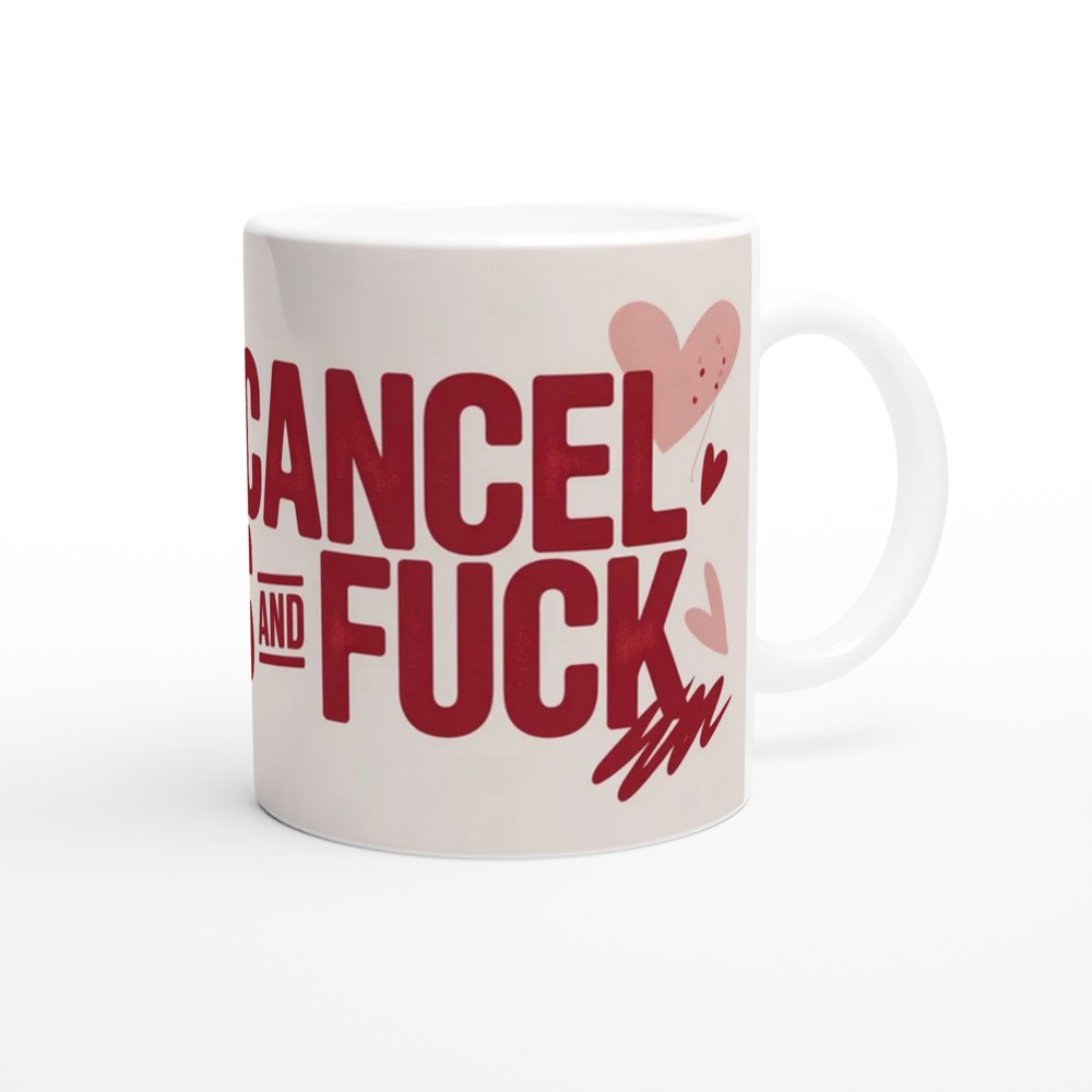 Funny Valentine Mug | Let's Cancel Plans and Fuck Quote | Rude Anniversary Gift for Husband or Wife | Cheeky Couple Mug Present — view 12