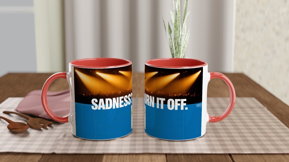 Sadness Turn It Off Smiley Switch Motivational Mug — view 7