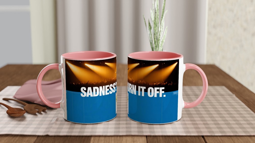 Sadness Turn It Off Smiley Switch Motivational Mug — view 6