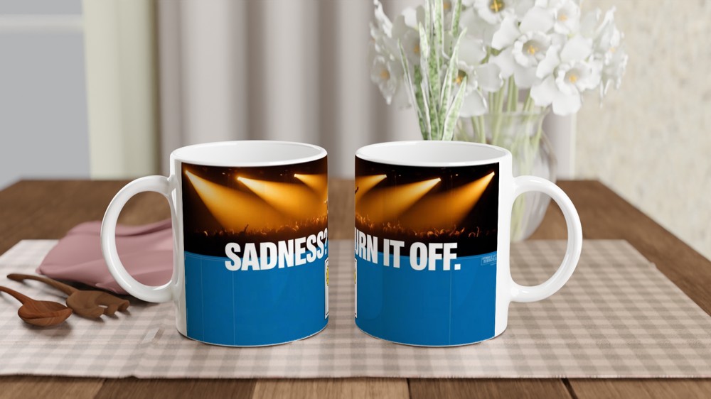 Sadness Turn It Off Smiley Switch Motivational Mug