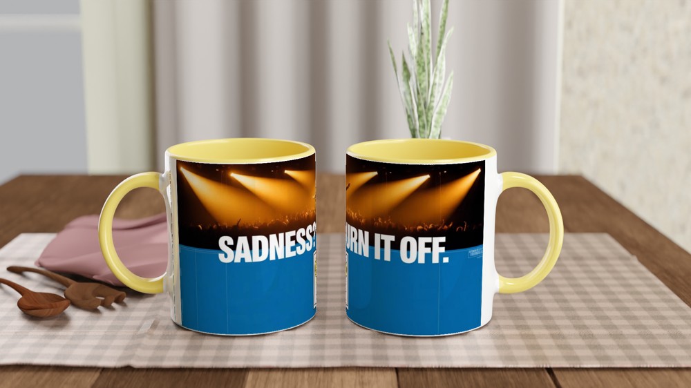 Sadness Turn It Off Smiley Switch Motivational Mug — view 8