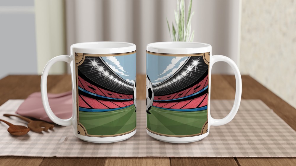 Retro Football Ticket Mug | Vintage Match Day Gift | Football Present for Dad, Husband, Best Friend | Sport Fan Mug — view 2