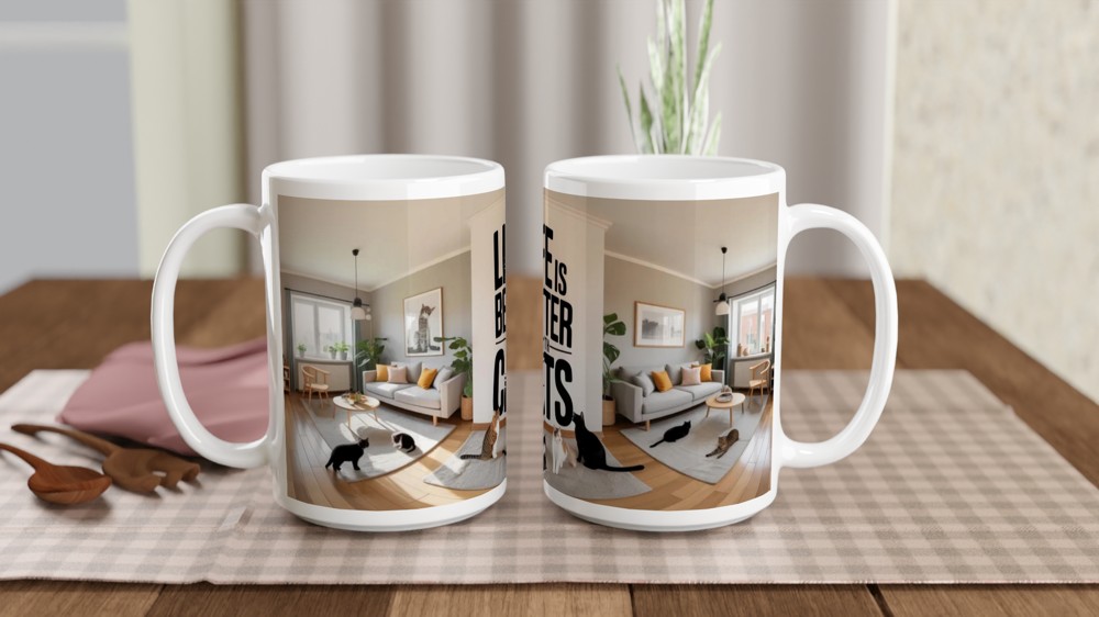 Life Is Better With Cats - Cat Lover Mug — view 2
