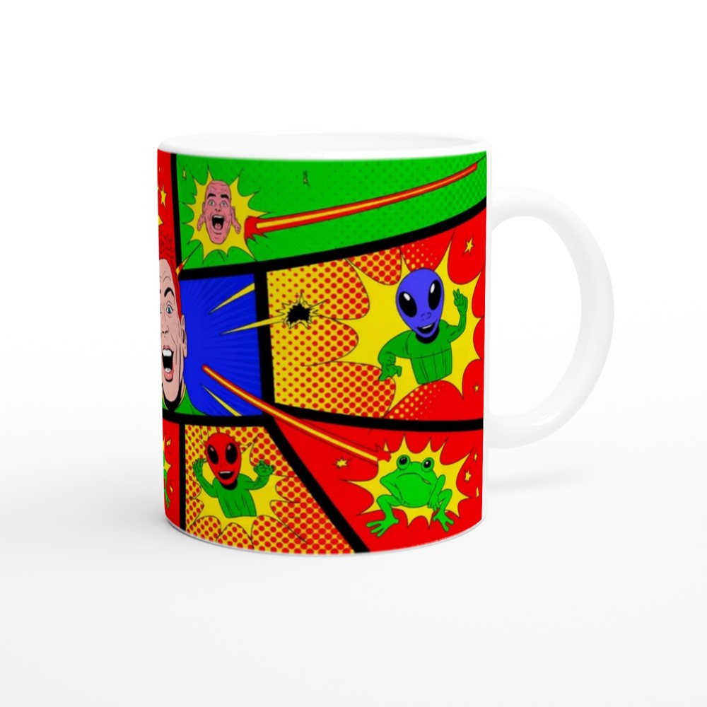 Pop Art Comic Book Aliens and Frogs Retro Panel Design — view 12