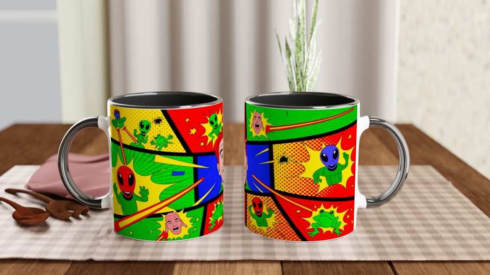 Pop Art Comic Book Aliens and Frogs Retro Panel Design — view 9