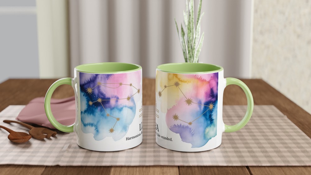 Libra Zodiac Mug | Celestial Astrology Gift | Birthday Present for Her and Him — view 5