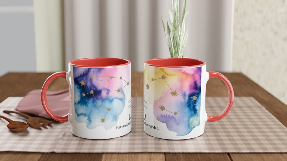 Libra Zodiac Mug | Celestial Astrology Gift | Birthday Present for Her and Him — view 7