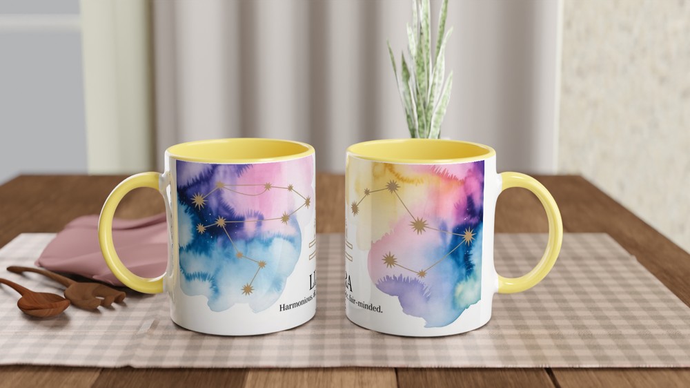 Libra Zodiac Mug | Celestial Astrology Gift | Birthday Present for Her and Him — view 8