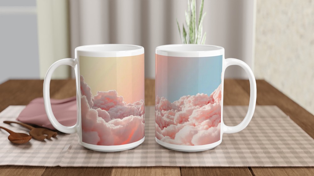 Sensory Friendly Zone Mug | Pastel Cloudscape Mental Health Gift | Calming Positivity Mug for Best Friend — view 2