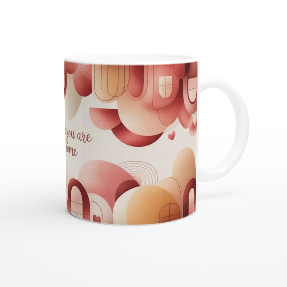 Where You Are Is Home Mug | Romantic Anniversary Gift | Cosy Valentines Present for Couples | Abstract Art Coffee Cup — view 12